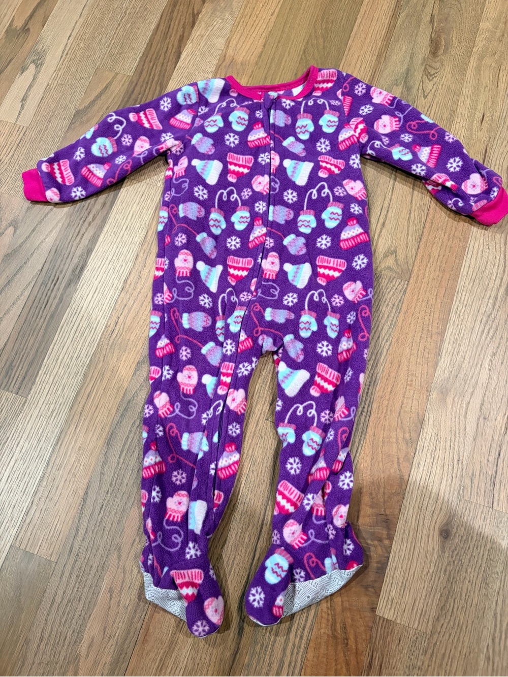 Kids Headquarters baby girl thick fleece zip up footie pajamas